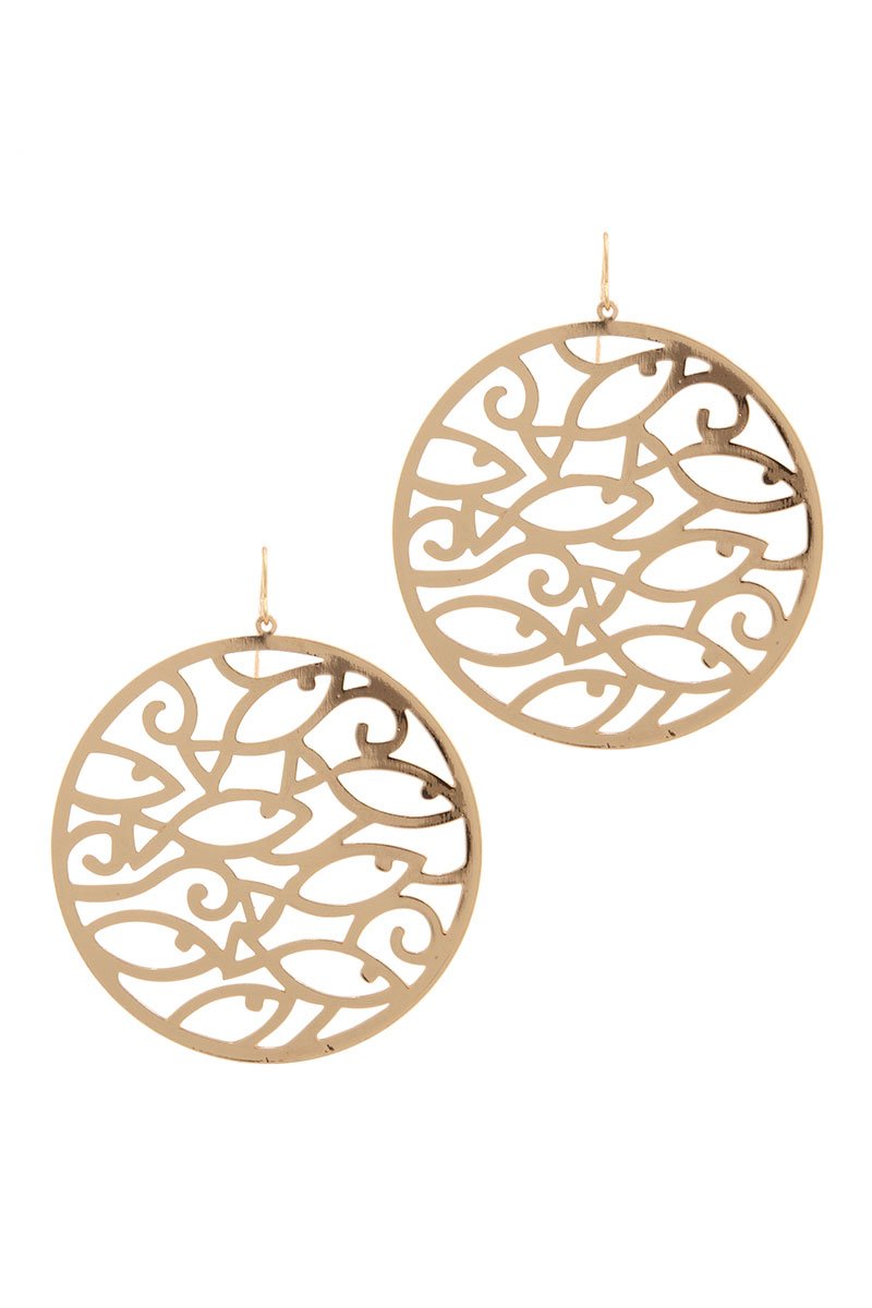 Cut out circle drop earring