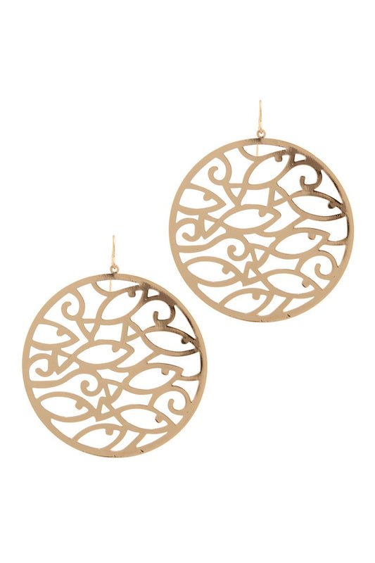 Cut out circle drop earring