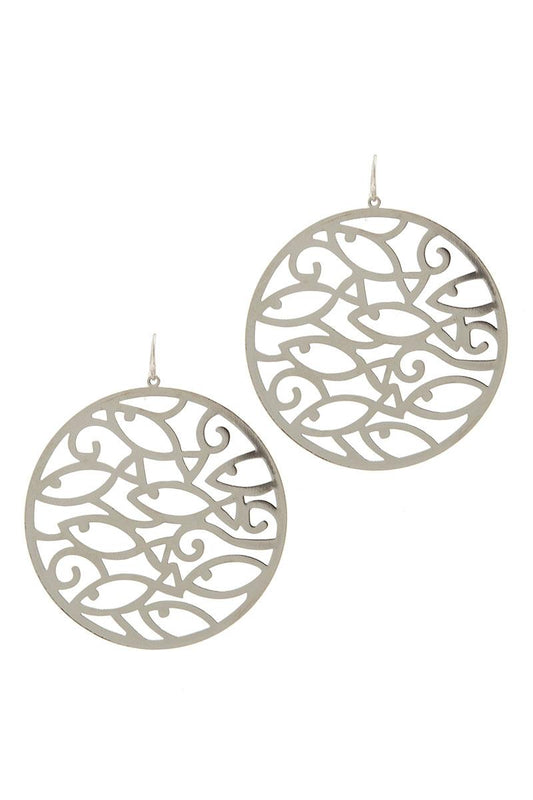 Cut out circle drop earring