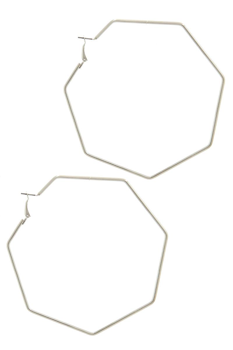 Heptagon shape hoop earring