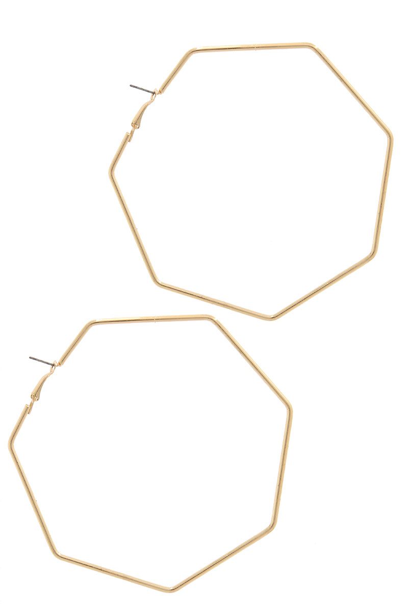 Heptagon shape hoop earring