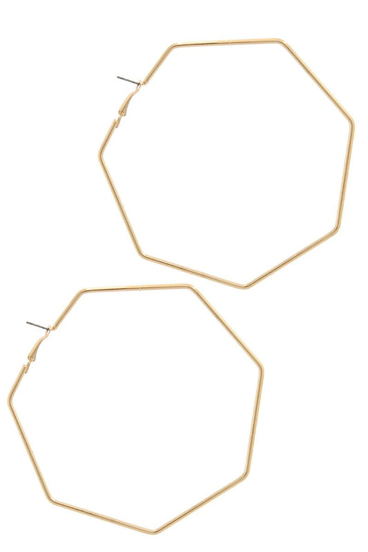 Heptagon shape hoop earring