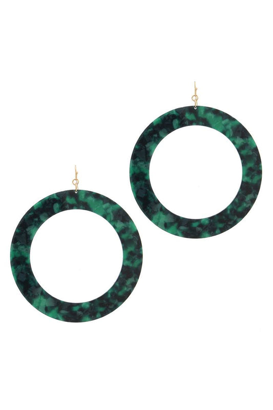 Acetate cut out circle drop earring