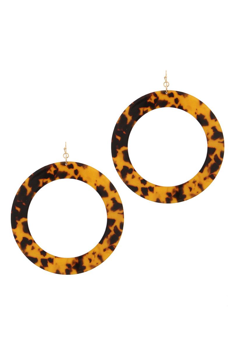 Acetate cut out circle drop earring