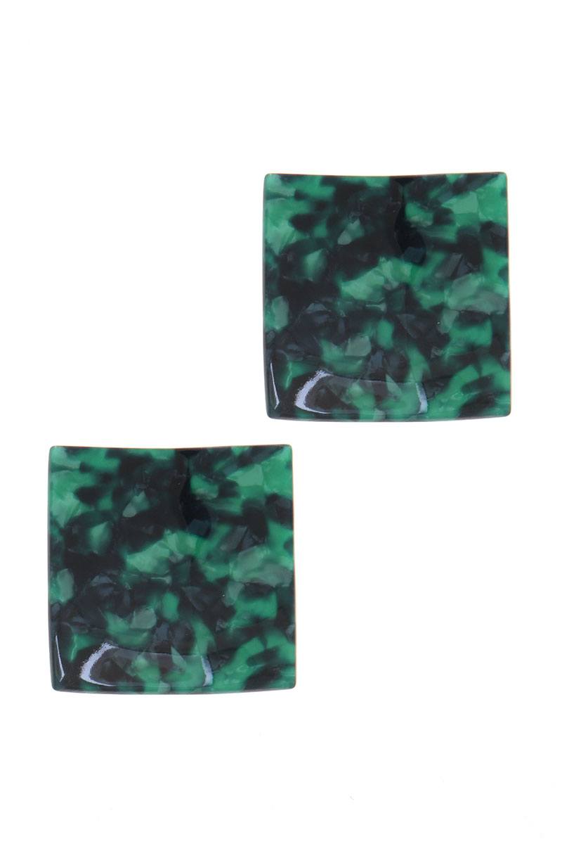 Square acetate post drop earring