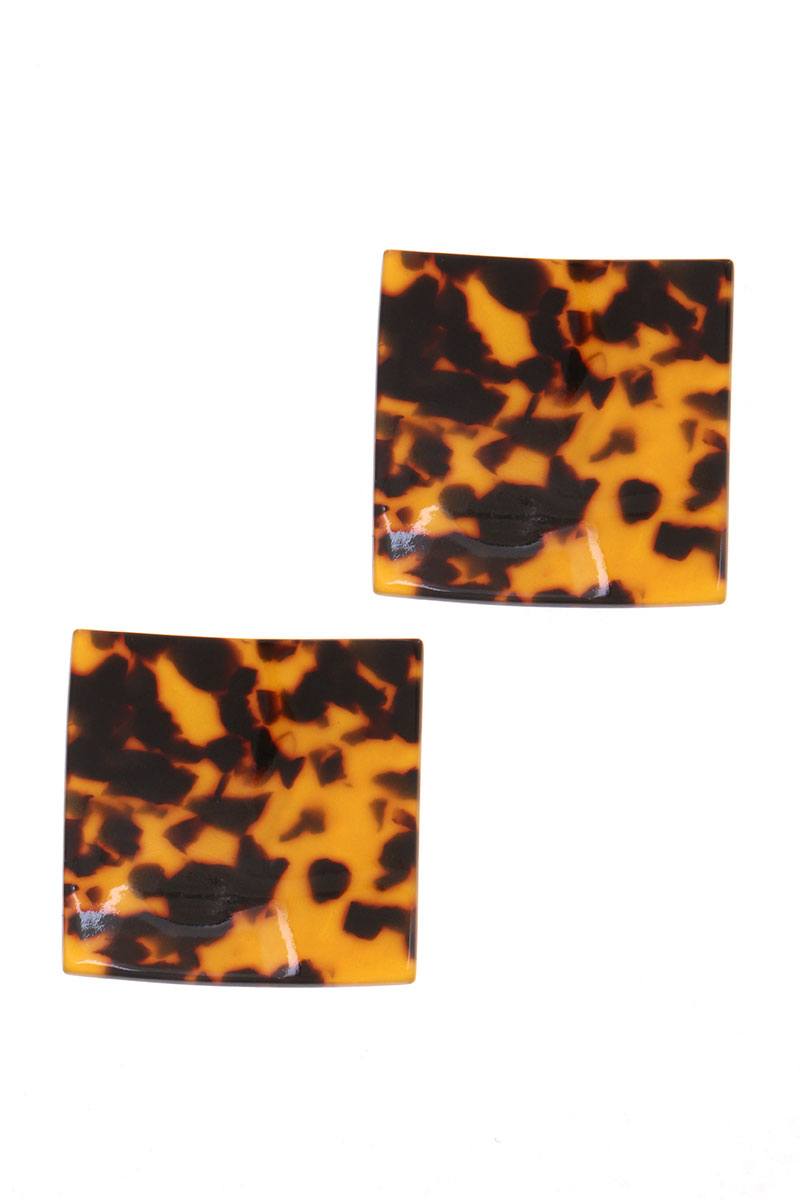 Square acetate post drop earring