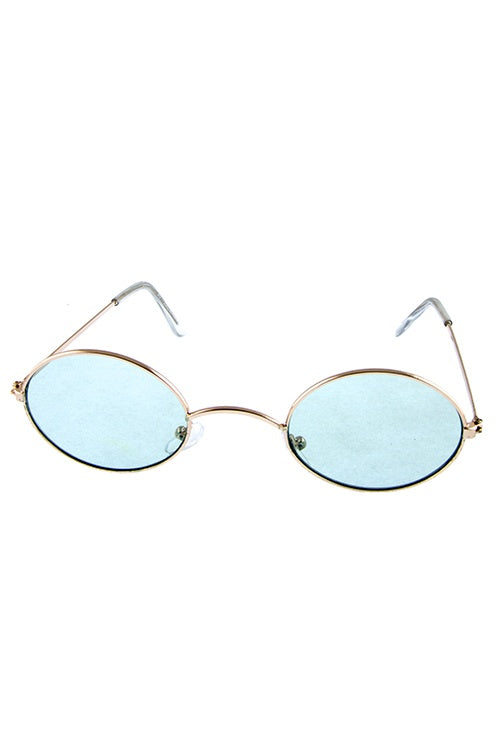 Womens oval metal vintage style retro fashion sunglasses