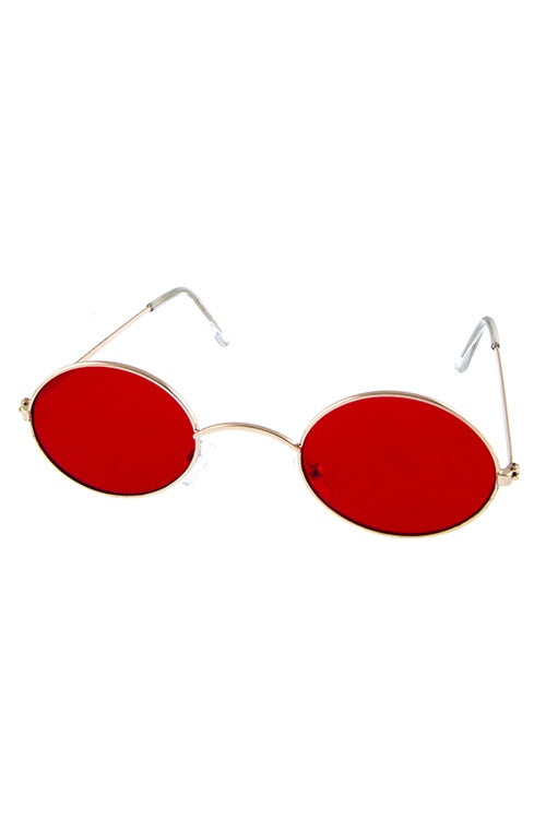 Womens oval metal vintage style retro fashion sunglasses