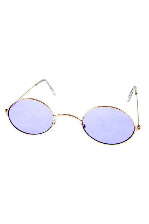 Womens oval metal vintage style retro fashion sunglasses