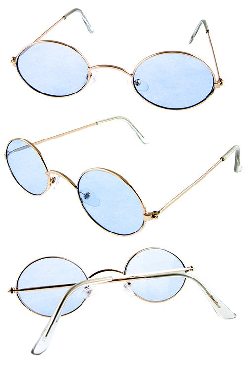 Womens oval metal vintage style retro fashion sunglasses