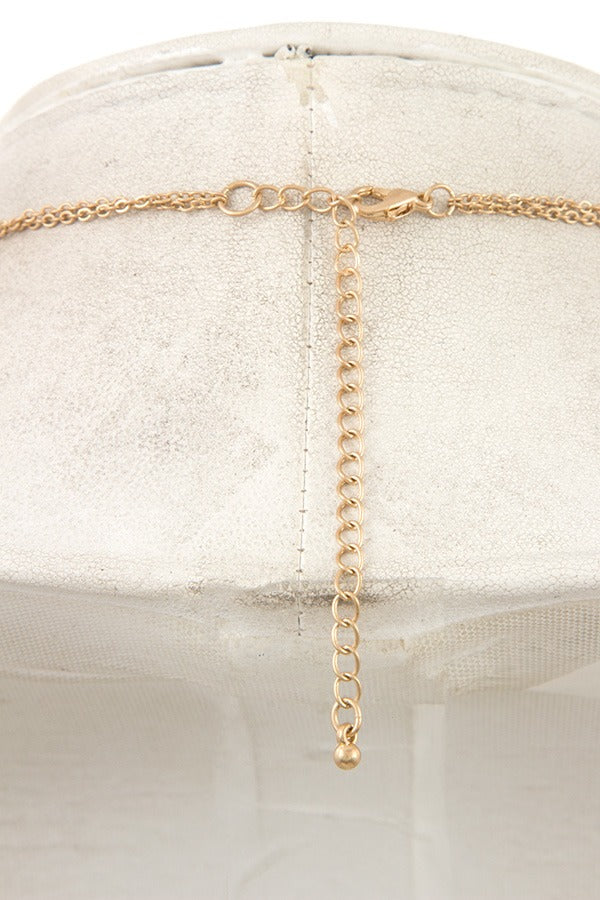 Double chain cross pendant necklace