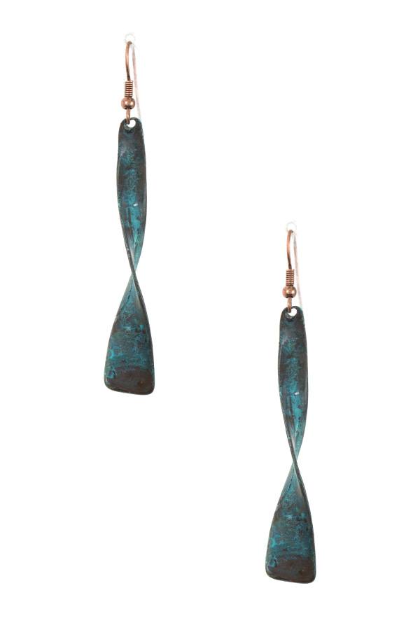 Drop twisted dangle earring