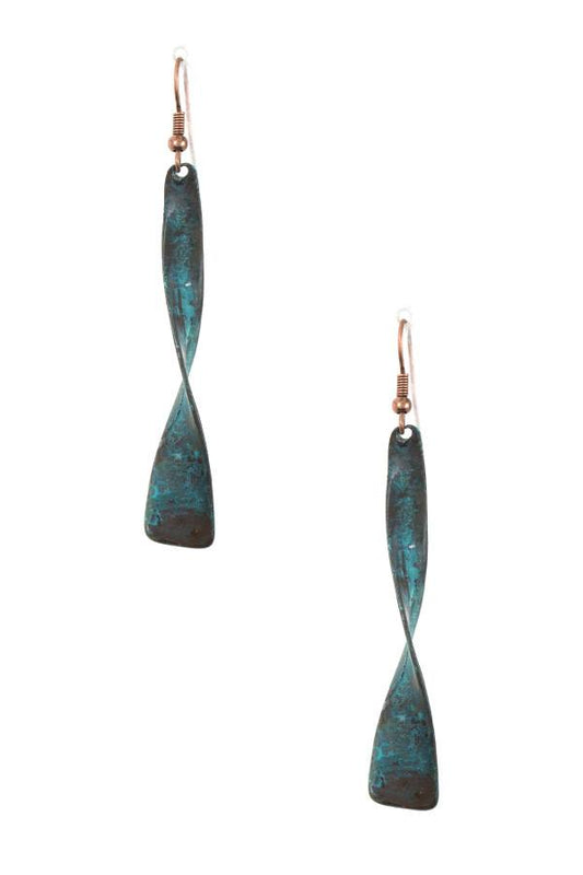 Drop twisted dangle earring