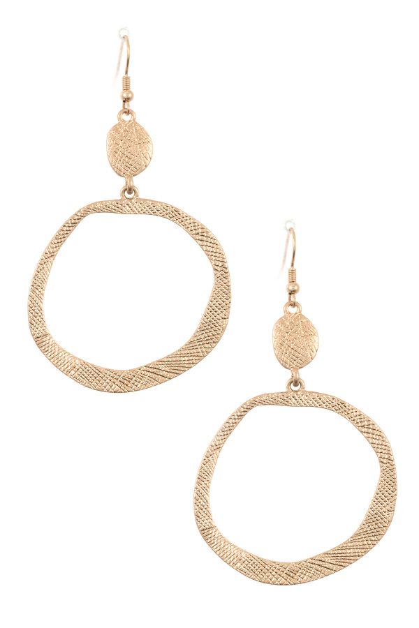 Textured ring drop dangle earring