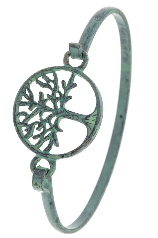 Tree of life cut out bangle bracelet