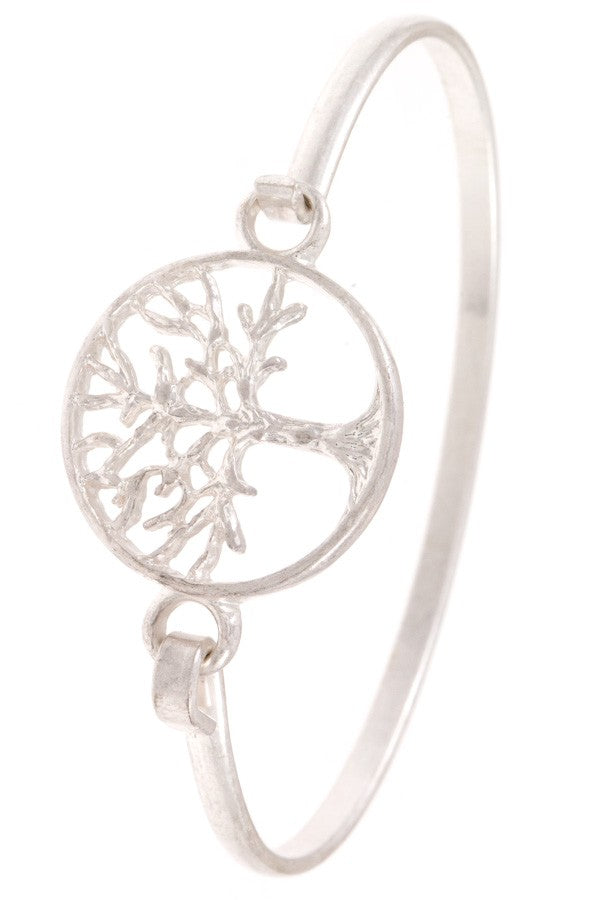 Tree of life cut out bangle bracelet