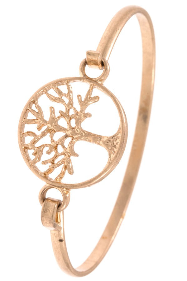 Tree of life cut out bangle bracelet