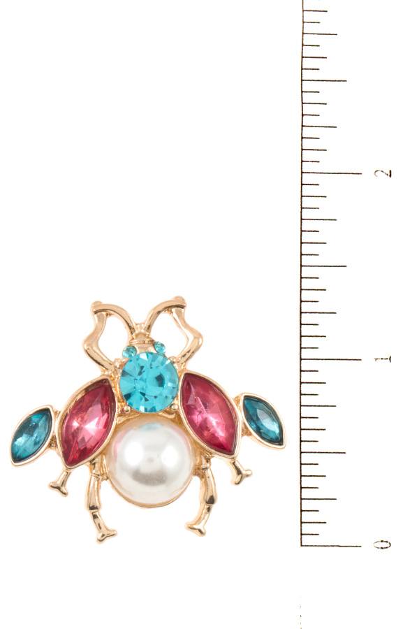 Gemstone pave bee post earring