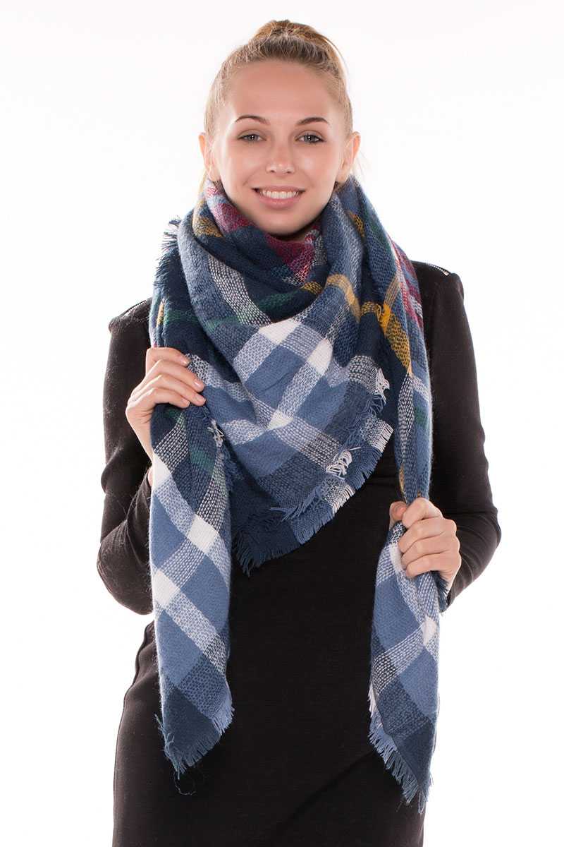 Plaid blanket scarf