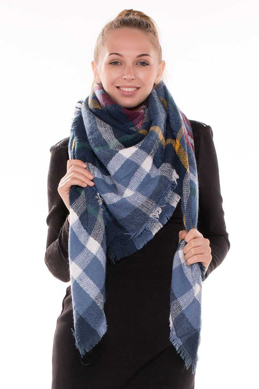Plaid blanket scarf