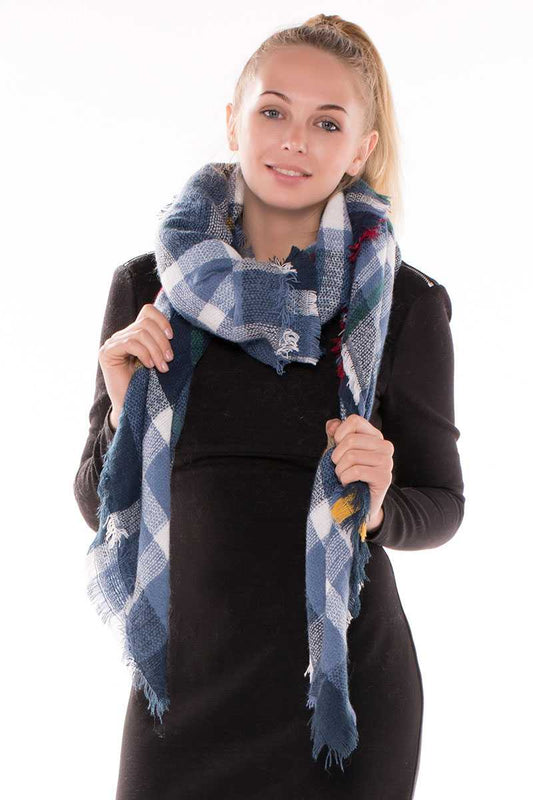 Plaid blanket scarf