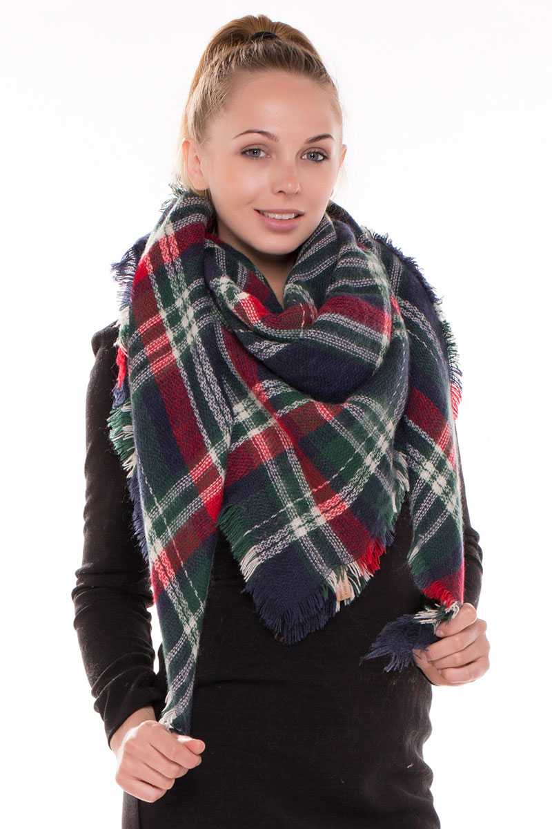 Plaid blanket scarf