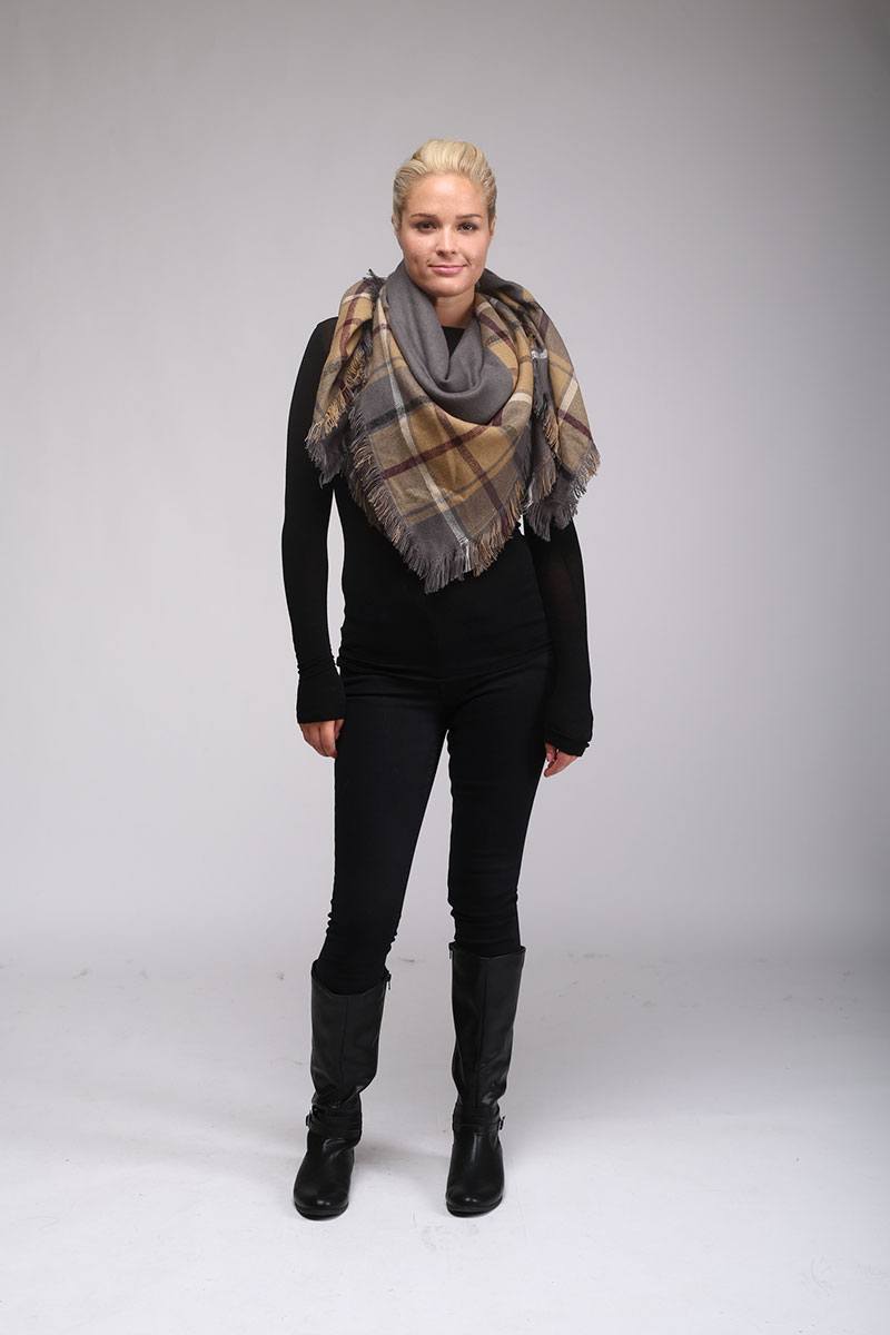 Plaid blanket scarf