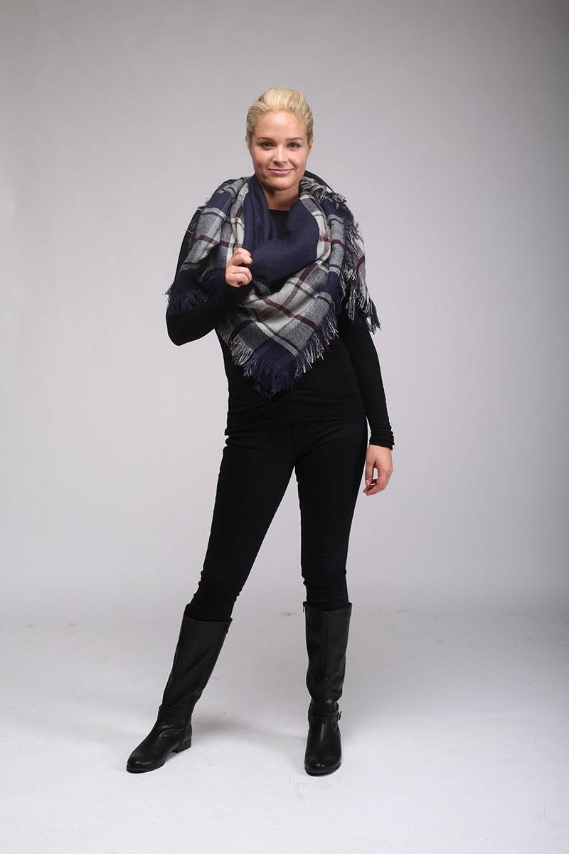 Plaid blanket scarf