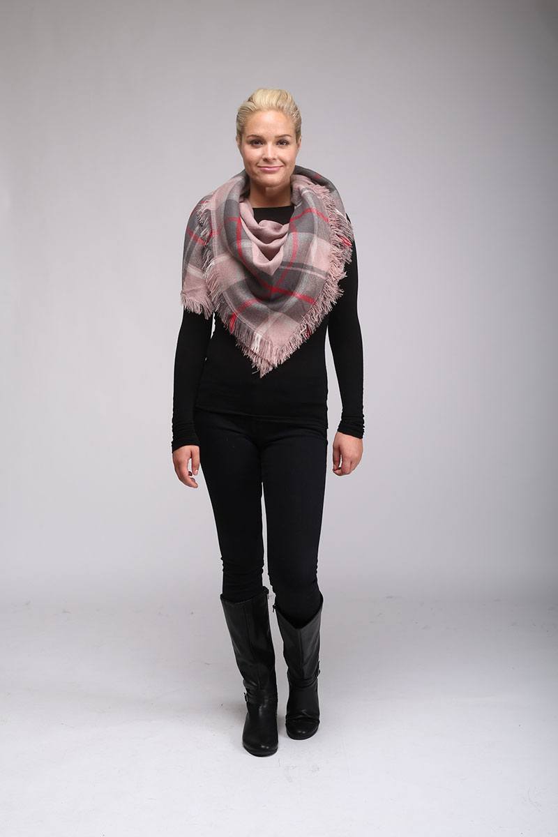Plaid blanket scarf