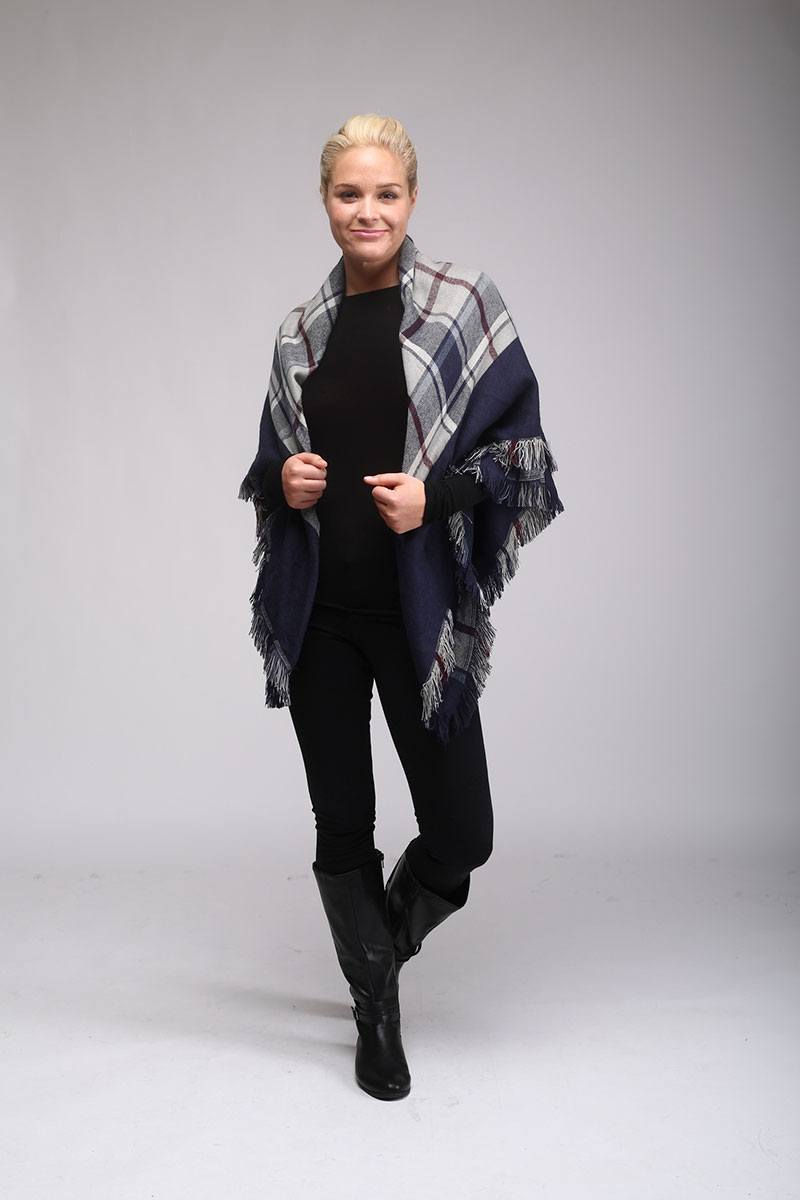 Plaid blanket scarf