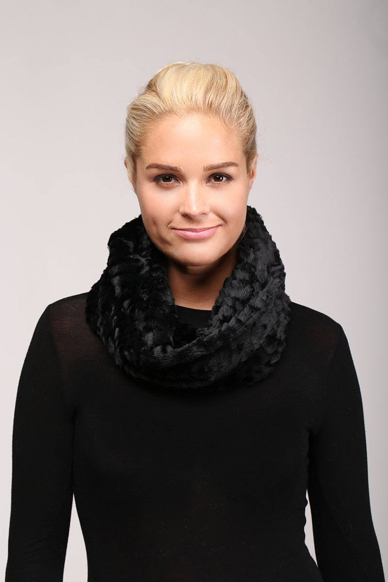 Solid faux fur infinity scarf