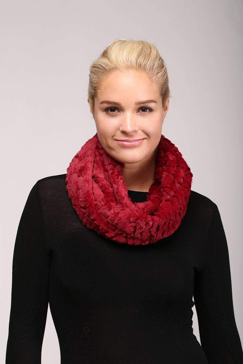 Solid faux fur infinity scarf