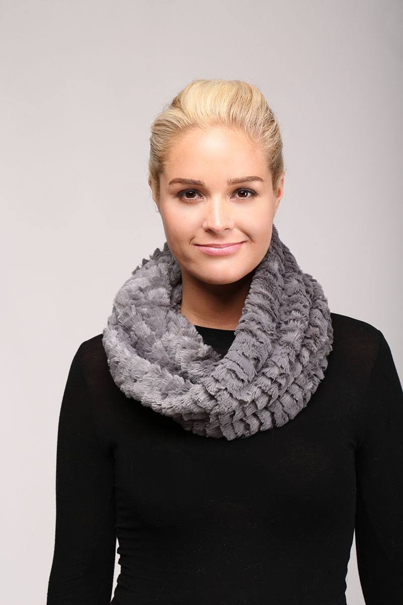 Solid faux fur infinity scarf