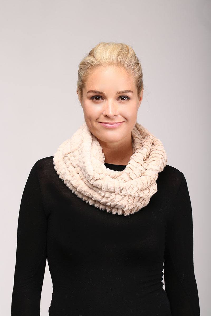Solid faux fur infinity scarf