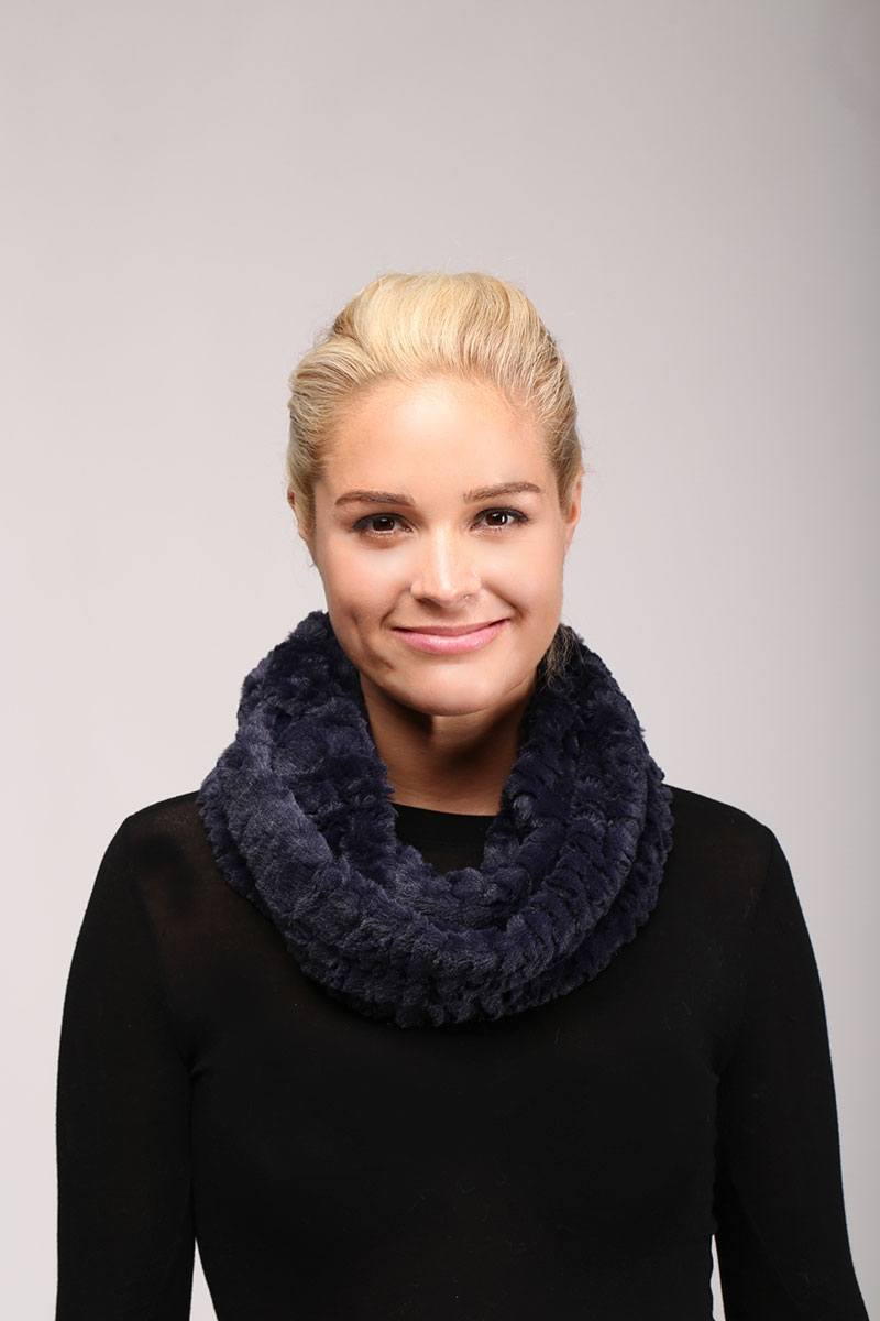 Solid faux fur infinity scarf