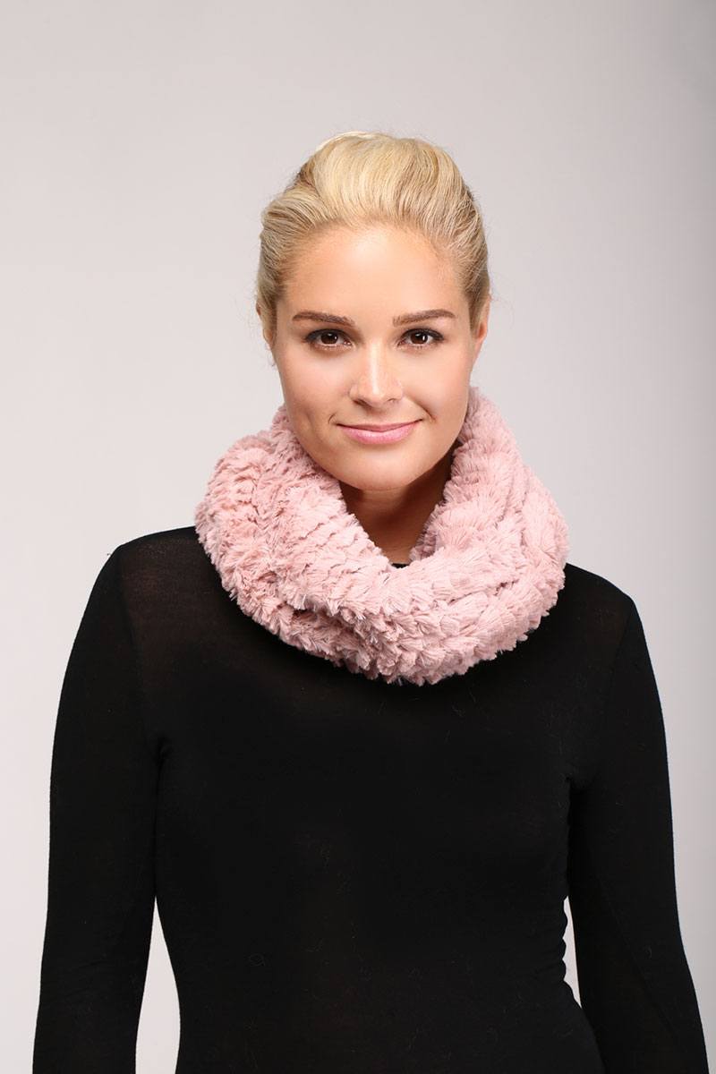 Solid faux fur infinity scarf