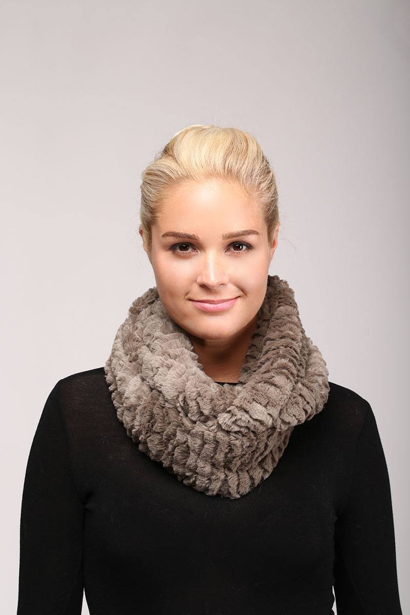 Solid faux fur infinity scarf