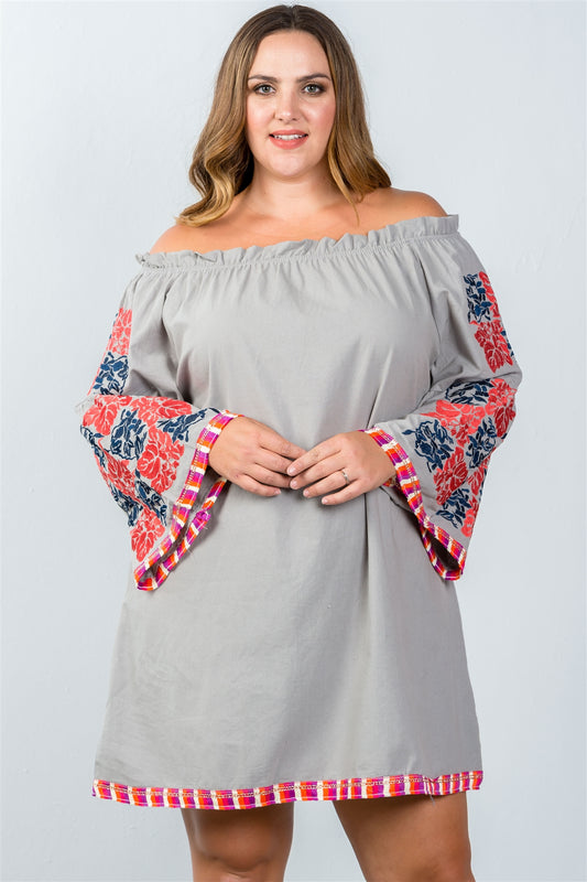 Ladies fashion plus off the shoulder dress
