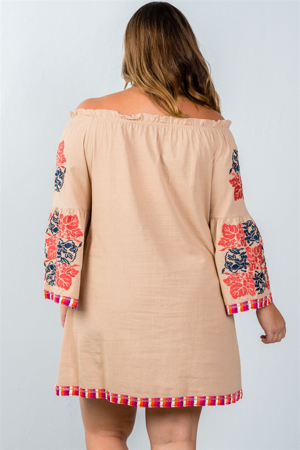 Ladies fashion plus off the shoulder dress