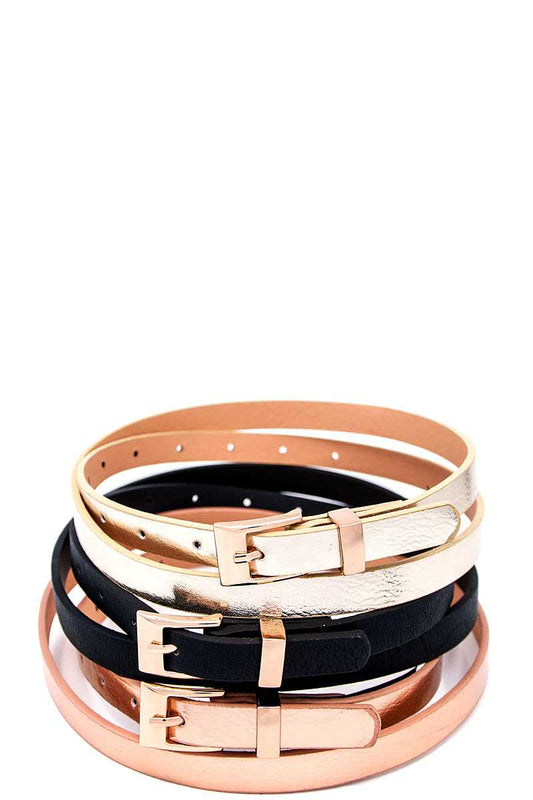 3pcs. classic skinny belts set