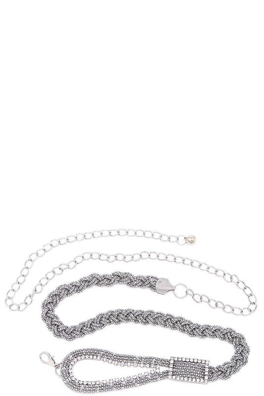 Fashion twisted rhinestone dress belt
