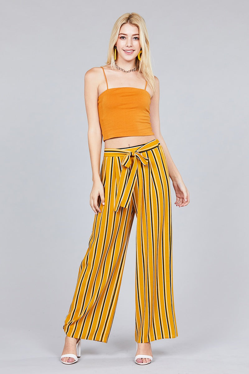 Ladies fashion straight neck crop double layer cami top