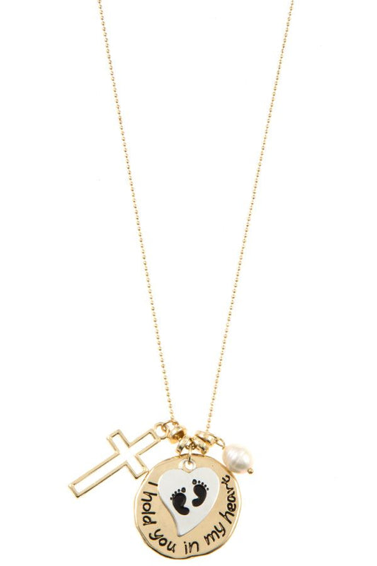 I hold you in my heart pendant necklace