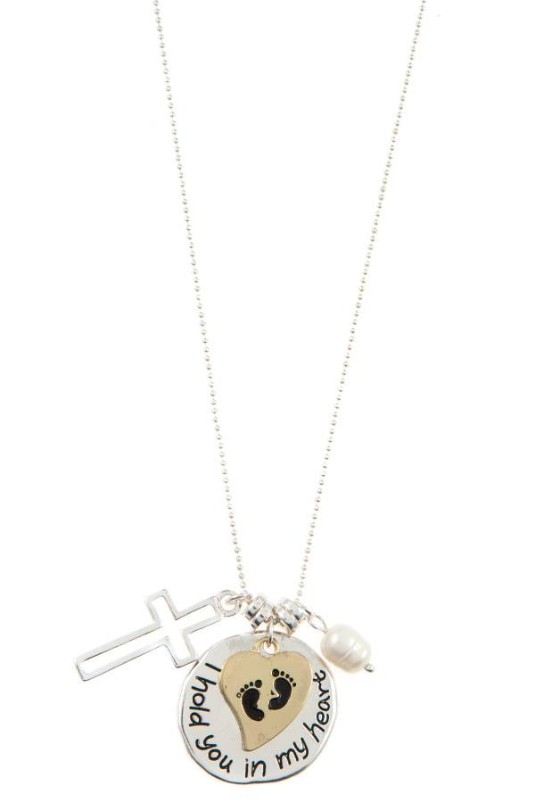 I hold you in my heart pendant necklace