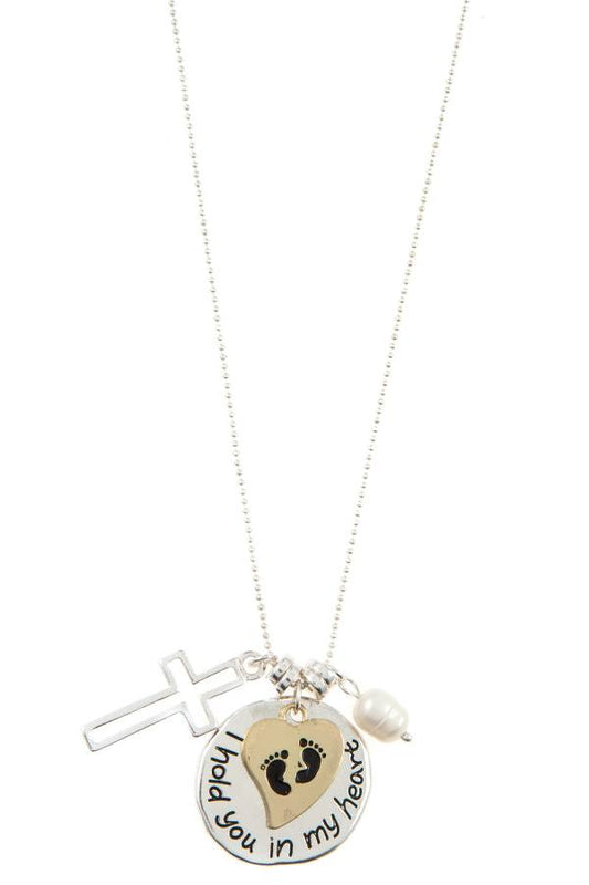 I hold you in my heart pendant necklace