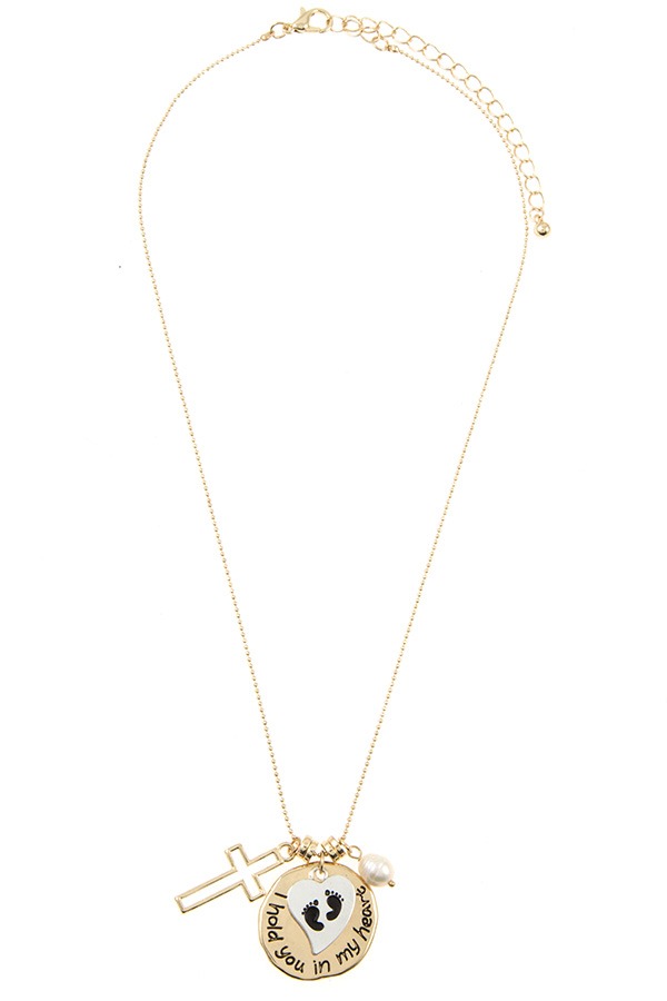 I hold you in my heart pendant necklace