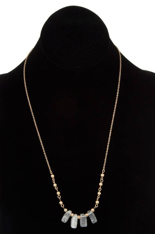 Natural stone fringe pendant necklace