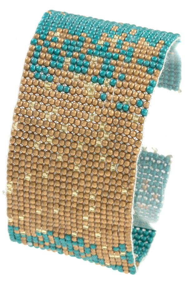 Seed bead two tone bracelet