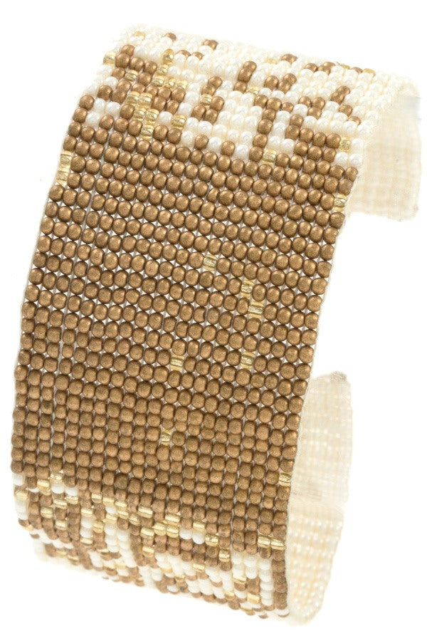 Seed bead two tone bracelet