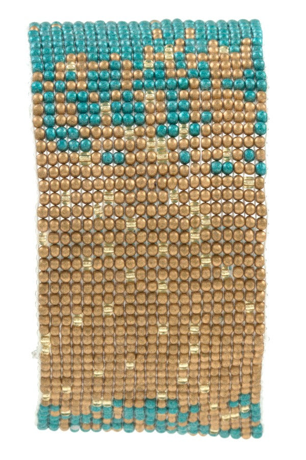 Seed bead two tone bracelet
